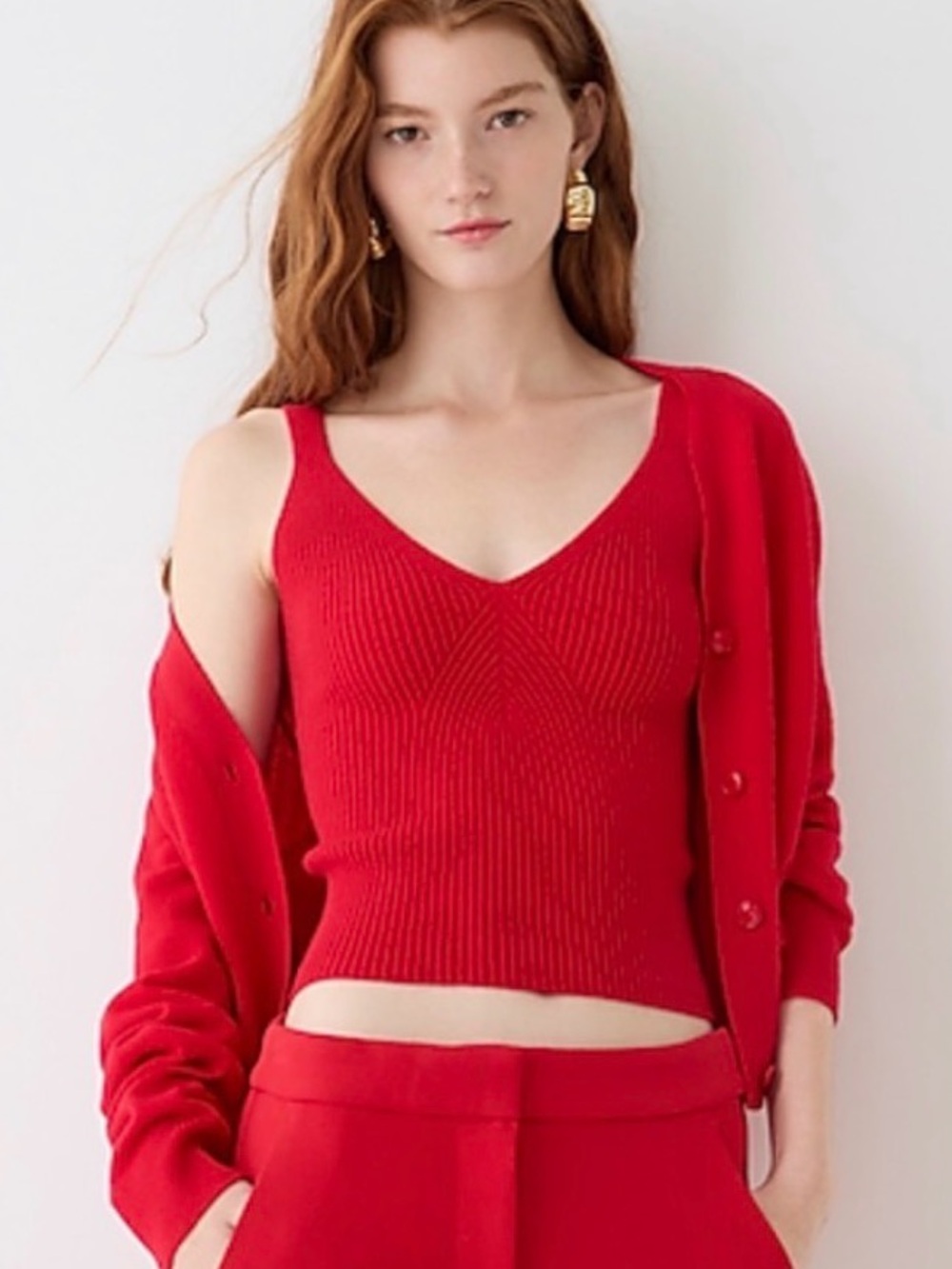 J. Crew Cashmere Ribbed Sweater Tank Size Medium In Red